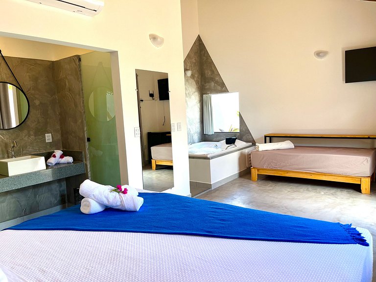 Cabana Ar - Hidromassagem, Cama King e Varanda Privativa