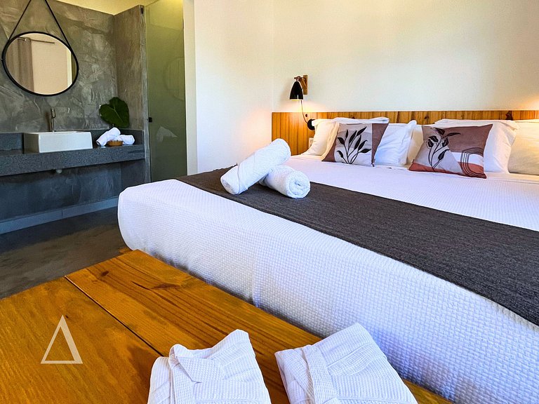 Cabana Fogo/Terra - Hidro, Cama King e Varanda Privativa